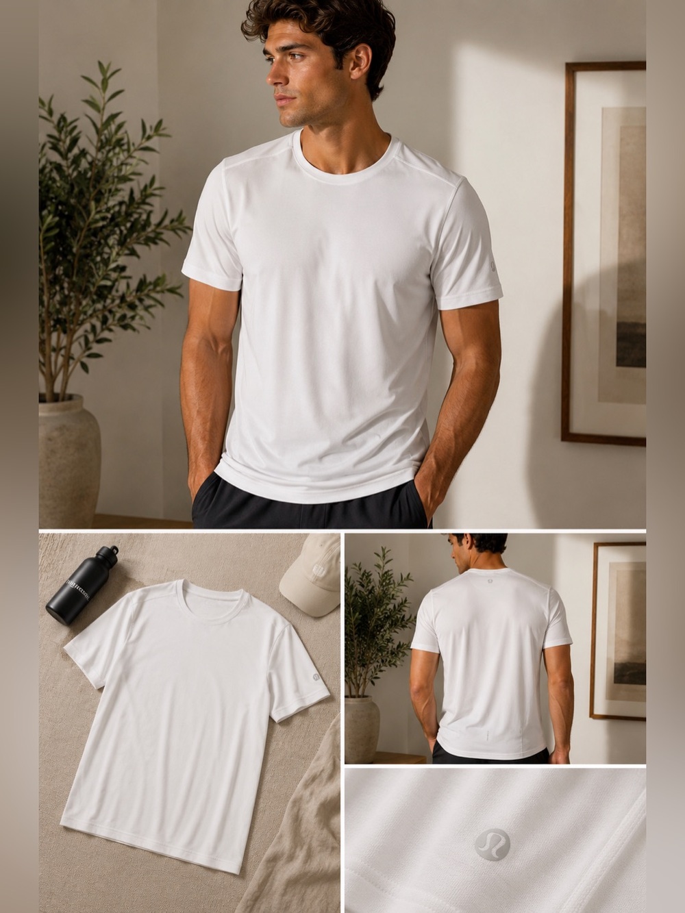 Lululemon White Short Sleeve Men Top